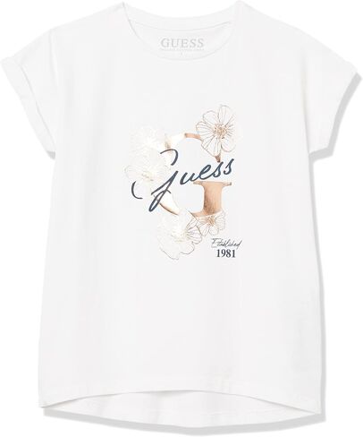 GUESS Girls' Little Foil Logo Organic Stretch Jersey T-Shirt in Saudi Arabia