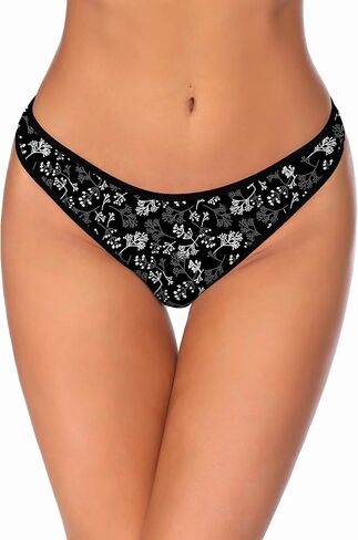 Ekouaer Womens Thongs Invisible Panties No Show Seamless Low Waist Breathable G-String Cotton Thongs 6 Pack in Saudi Arabia