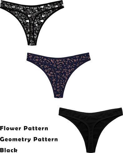Ekouaer Womens Thongs Invisible Panties No Show Seamless Low Waist Breathable G-String Cotton Thongs 6 Pack in Saudi Arabia