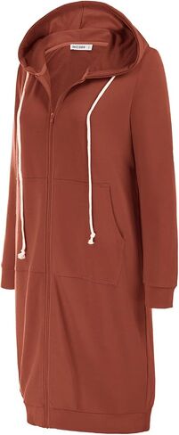 GRACE KARIN Women's Casual Pockets Zip up Hoodies Tunic Sweatshirt Long Hoodie Jacket in Saudi Arabia