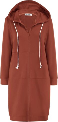 GRACE KARIN Women's Casual Pockets Zip up Hoodies Tunic Sweatshirt Long Hoodie Jacket in Saudi Arabia