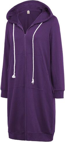 GRACE KARIN Women's Casual Pockets Zip up Hoodies Tunic Sweatshirt Long Hoodie Jacket in Saudi Arabia
