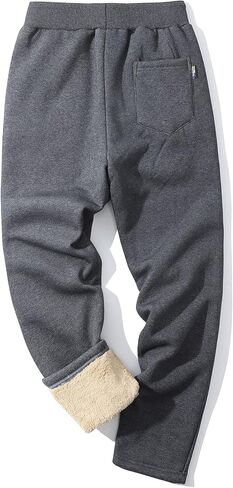 Gihuo Men Sweatpants Sherpa Fleece Lined Sweatpants Winter Thermal Active Outdoor Sports Track Jogger Pants in Saudi Arabia