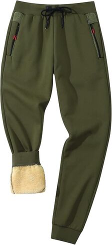 Gihuo Men Sweatpants Sherpa Fleece Lined Sweatpants Winter Thermal Active Outdoor Sports Track Jogger Pants in Saudi Arabia