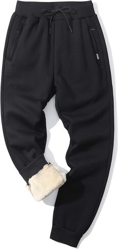 Gihuo Men Sweatpants Sherpa Fleece Lined Sweatpants Winter Thermal Active Outdoor Sports Track Jogger Pants in Kuwait