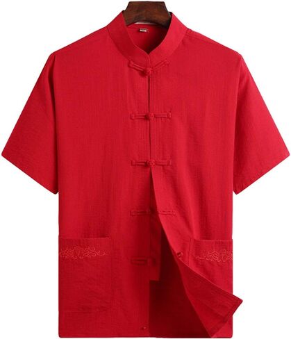 ZooBoo China Clothes Tang Shirt - Martial Arts Kung Fu Short Sleeve Shirt in Saudi Arabia