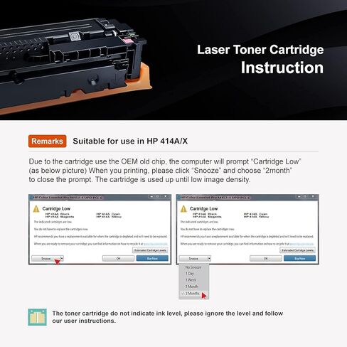 LemeroSuperx (مع CHIP) استبدال خرطوشة الحبر المعاد تصنيعها ل HP 414X 414A W2020X W2021X العمل للون Laserjet Pro MFP m479fdw m454dw m454dn m479fdn (أسود سماوي أرجواني أصفر، 4 حزم) in Kuwait