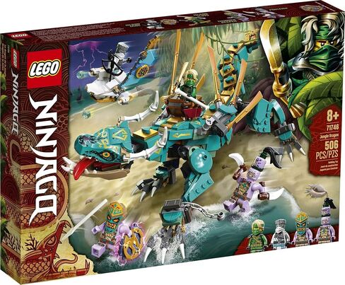 LEGO NINJAGO Jungle Dragon 71746 Building Kit; Ninja Playset Featuring Posable Dragon Toy and NINJAGO Lloyd and Zane; Cool Toy for Kids Who Love Imaginative Play, New 2021 (506 Pieces) in Saudi Arabia