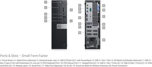Dell OptiPlex 7070 SFF Desktop Computer Intel Core i7-9700 3GHz 8-Core CPU, 16GB DDR4 Memory, 1TB NVMe SSD, Windows 10 Pro (Renewed) in Saudi Arabia