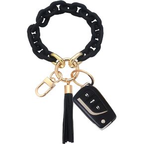 MythDone Chunky Chain Link Wristlet Keychain Acrylic Bangle Key Ring Bracelet Key Chain Cute Boho Modern Car Keychain Holder in Kuwait