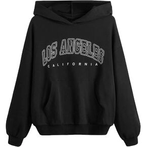 SHENHE Girl's Casual Fashion Los Angeles Hoodie Graphic Long Sleeve Hooded Sweatshirt