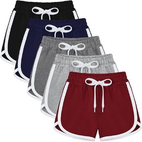 مجموعة من 5 شورتات رياضية للفتيات من Poroka للجري مع شورت دولفين برباط الأداء للأطفال in Kuwait