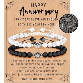 أساور I Love You بـ 100 لغة مطابقة لهدايا الأزواج للرجال، والصديق، والصديقة، والزوج، ورفيق الروح، والخطيب، وحبي، وهدايا فريدة من نوعها لذكرى عيد الميلاد وعيد الحب وعيد الميلاد له ولها in Kuwait