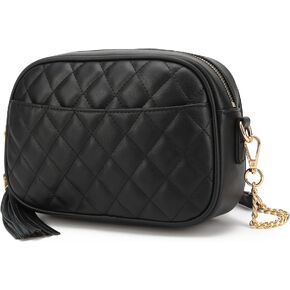 lola mae Quilted Crossbody Bag, Medium Lightweight Shoulder Purse Top Zipper Tassel Accent in Kuwait