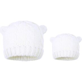 LANGZHEN الشتاء لطيف القط الأذن قبعة متماسكة كابل الضلع قبعة للنساء المراهقات الفتيات الكروشيه اليدوية دفئا قبعة in Kuwait