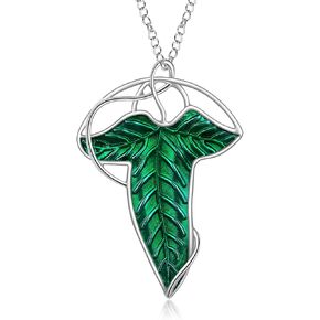 HELORET Lord of the Ring/Arwen Evenstar/Elven Green Tree Leaf/Thorin Oakenshield قلادة Lord of the Ring قلادة قلادة مع زركونيا مكعب، مجوهرات Elvish للنساء in Kuwait
