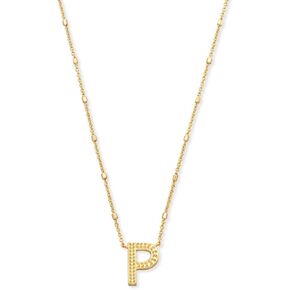 Kendra Scott Letters A-Z Pendant Necklace for Women, Fashion Jewelry, 14k Gold-Plated Brass