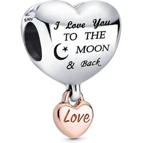 سوار MUERDOU Love Heart Dangle Charm Fit Charms I Love You to the Moon وهدايا سحرية للأم in Kuwait