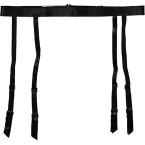 Women Black Simplicity Elasticity 4 Straps Metal Clips Sexy Garter Belt for Stockings S509