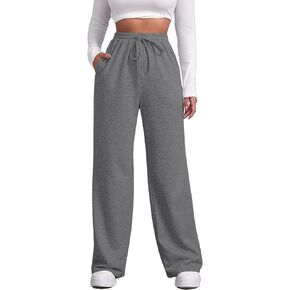 FACDIBY Wide Leg Sweatpants for Women Elastic High Waisted Drawstring Loose Pants with Pockets in Saudi Arabia