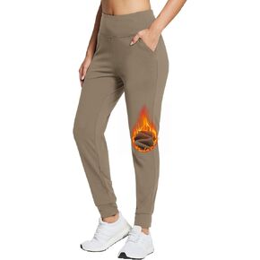 BALEAF Women's Fleece Lined Joggers Water Resistant Thermal Hiking Pants Sweatpants Track Pants Winter Clothes Running Gear