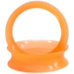 1 PAIR (2pcs) ORANGE SILICONE EARSKIN TUNNELS Double Flare Gauges Super Ultra Thin Soft Flexible Flesh Plugs 1007 in Saudi Arabia