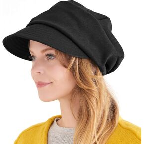 CHARM Womens Winter Newsboy Slouchy Hat - Flat Cap Men Organic Cotton Hipster Visor