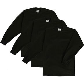 Pro Club Men's 3-Pack Heavyweight Cotton Long Sleeve Crew Neck T-Shirt in Kuwait