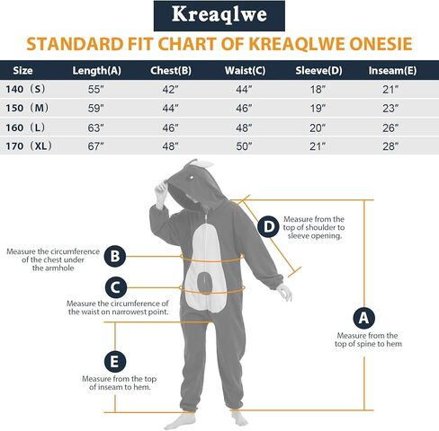 بيجامة Kreaqlwe قطعة واحدة للجنسين للنساء والرجال، ملابس نوم على شكل حيوان زي تنكري للهالوين وعيد الميلاد in Kuwait