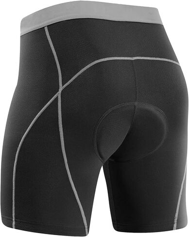 شيفالسكي سراويل داخلية مبطنة رباعية الابعاد لركوب الدراجات للرجال، شورت مبطن لركوب الدراجات الجبلية، سروال داخلي مبطن لراكبي الدراجات، رمادي in Kuwait