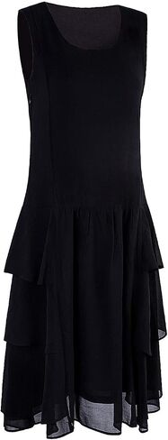 VIJIV Womens 1920s Inspired Flapper Dress High Tea Great Gatsby Maroon with Tiered Skirt 20s Dress in Kuwait