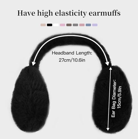 Hotme Winter Ear Muffs Faux Fur Earmuffs Cute Fuzzy Foldable Outdoor Ear Warmers for Women Girls in Kuwait