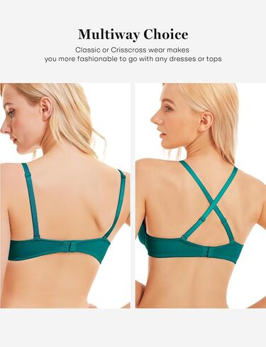 Wingslove Women's Push Up Bra Deep V Plunge Underwire T-Shirt Bra Multiway 2 Cups Up in Kuwait