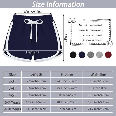 مجموعة من 5 شورتات رياضية للفتيات من Poroka للجري مع شورت دولفين برباط الأداء للأطفال in Kuwait