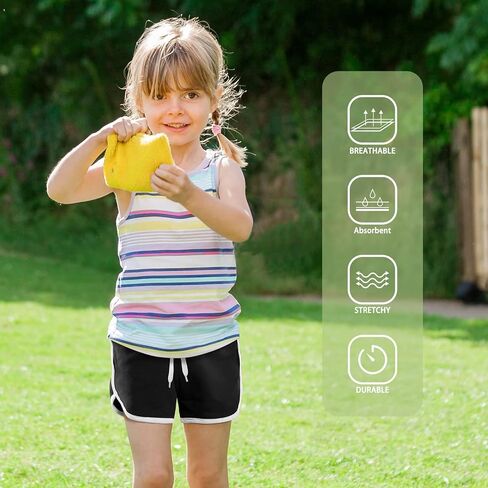 مجموعة من 5 شورتات رياضية للفتيات من Poroka للجري مع شورت دولفين برباط الأداء للأطفال in Kuwait