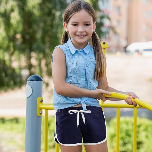 مجموعة من 5 شورتات رياضية للفتيات من Poroka للجري مع شورت دولفين برباط الأداء للأطفال in Kuwait