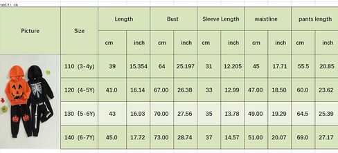 JeuaPho Kids Halloween Outfit Two Piece Pant Set Pumpkin/Skeleton Print Long Sleeve Hood Sweatshirt Long Pants 2Pcs Set in Saudi Arabia