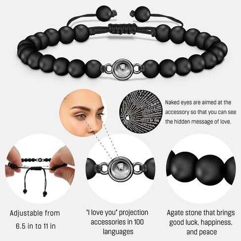 أساور I Love You بـ 100 لغة مطابقة لهدايا الأزواج للرجال، والصديق، والصديقة، والزوج، ورفيق الروح، والخطيب، وحبي، وهدايا فريدة من نوعها لذكرى عيد الميلاد وعيد الحب وعيد الميلاد له ولها in Kuwait