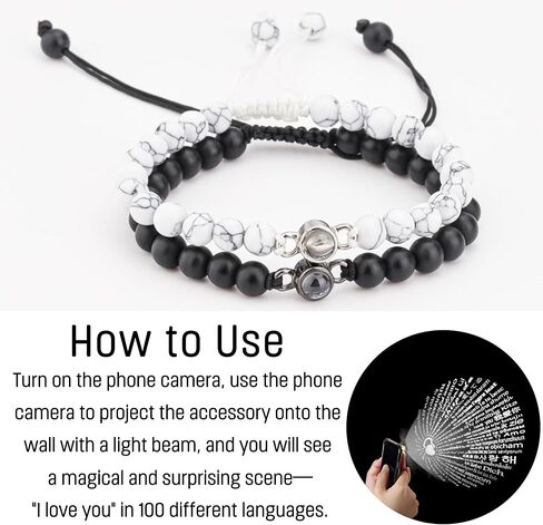 أساور I Love You بـ 100 لغة مطابقة لهدايا الأزواج للرجال، والصديق، والصديقة، والزوج، ورفيق الروح، والخطيب، وحبي، وهدايا فريدة من نوعها لذكرى عيد الميلاد وعيد الحب وعيد الميلاد له ولها in Kuwait