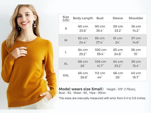 LINY XIN 100% Merino Wool Sweater Women Fall Winter Warm Soft Lightweight Knitted Pullover Crewneck Long Sleeve Sweater in Kuwait