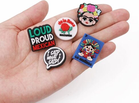 Unipomme 60Pcs Mexican Shoe Charms for Girls Women Decoration, Boys Wristband Bracelet Pins Accessories, Kids Party Favors Birthday Gifts in Kuwait