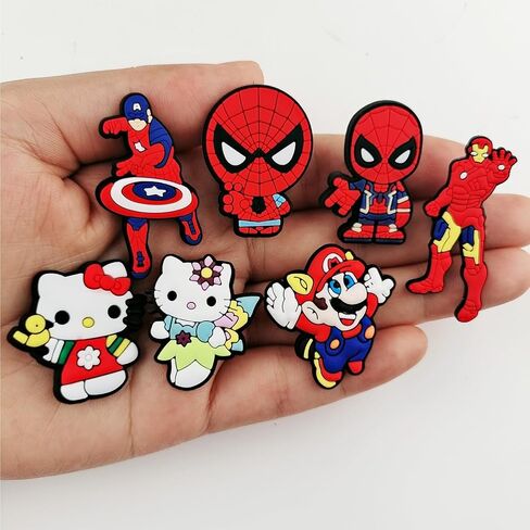crfyoc Lot of 30,50,100 Pcs Random Cute Anime Different Shoe Charms for Shoe Decoration Accessories in Kuwait