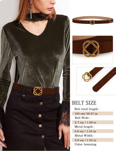 GLITZALL 4 حزم حزام جلدي نسائي كاجوال in Kuwait