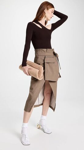 A.W.A.K.E. MODE Women's Deconstructed Basque Detail Wrap Skirt in Kuwait