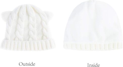 LANGZHEN الشتاء لطيف القط الأذن قبعة متماسكة كابل الضلع قبعة للنساء المراهقات الفتيات الكروشيه اليدوية دفئا قبعة in Kuwait