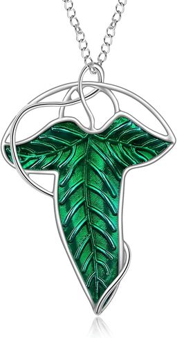 HELORET Lord of the Ring/Arwen Evenstar/Elven Green Tree Leaf/Thorin Oakenshield قلادة Lord of the Ring قلادة قلادة مع زركونيا مكعب، مجوهرات Elvish للنساء in Saudi Arabia
