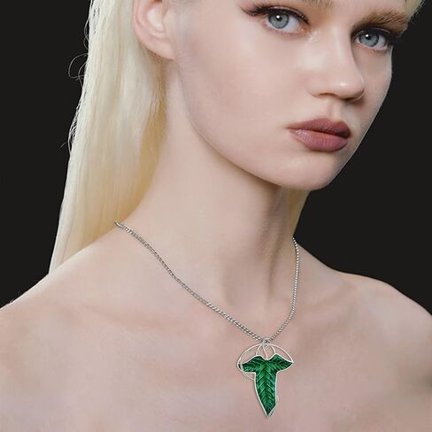 HELORET Lord of the Ring/Arwen Evenstar/Elven Green Tree Leaf/Thorin Oakenshield قلادة Lord of the Ring قلادة قلادة مع زركونيا مكعب، مجوهرات Elvish للنساء in Saudi Arabia
