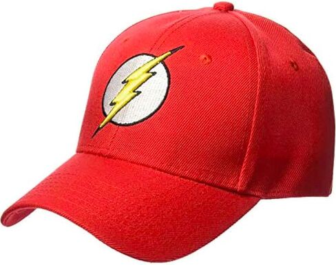 قبعة بيسبول قابلة للتعديل بشعار DC Comics The Flash المطرز من البوليستر مع حافة منحنية in Kuwait