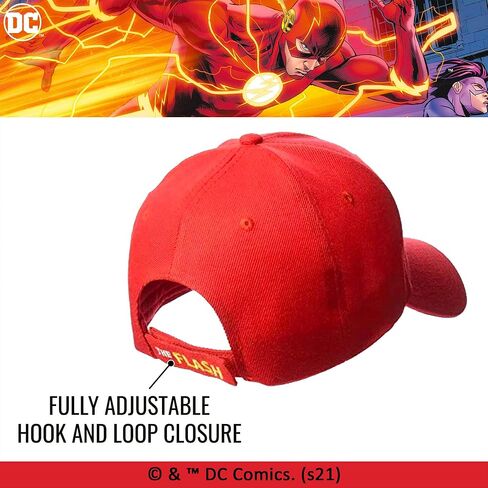 قبعة بيسبول قابلة للتعديل بشعار DC Comics The Flash المطرز من البوليستر مع حافة منحنية in Kuwait