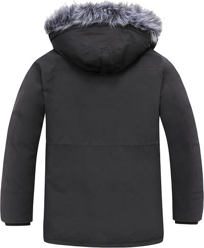 Wantdo Men's Big and Tall Winter Coat Warm Long Puffer Jacket Thickened Snow Parka Outerwear with Removable Fur Hood in Saudi Arabia